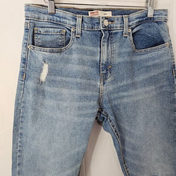 Signature by Levi Strauss & Co. Jeans Boys 18 Blue Taper Stretch Denim 31x28.5 - Picture 2 of 14